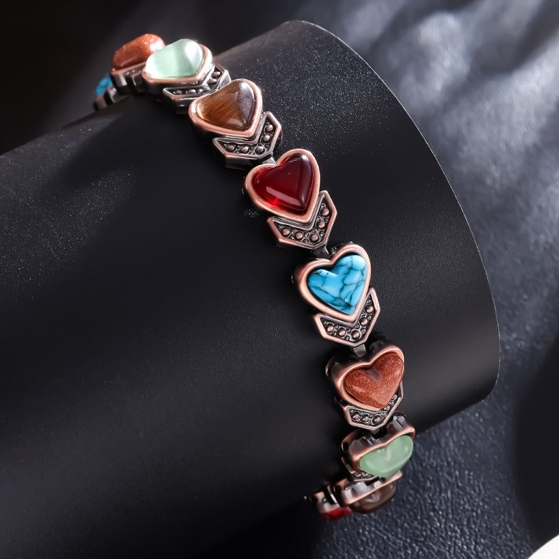 100% Pure Copper Magnetic Bracelet with Natural Turquoise
