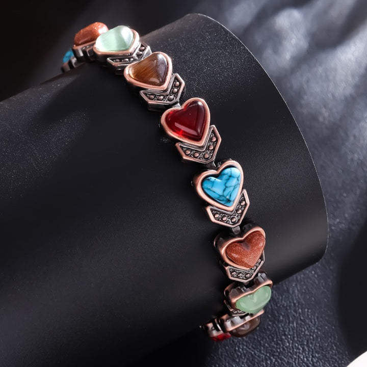 100% Pure Copper Magnetic Bracelet with Natural Turquoise