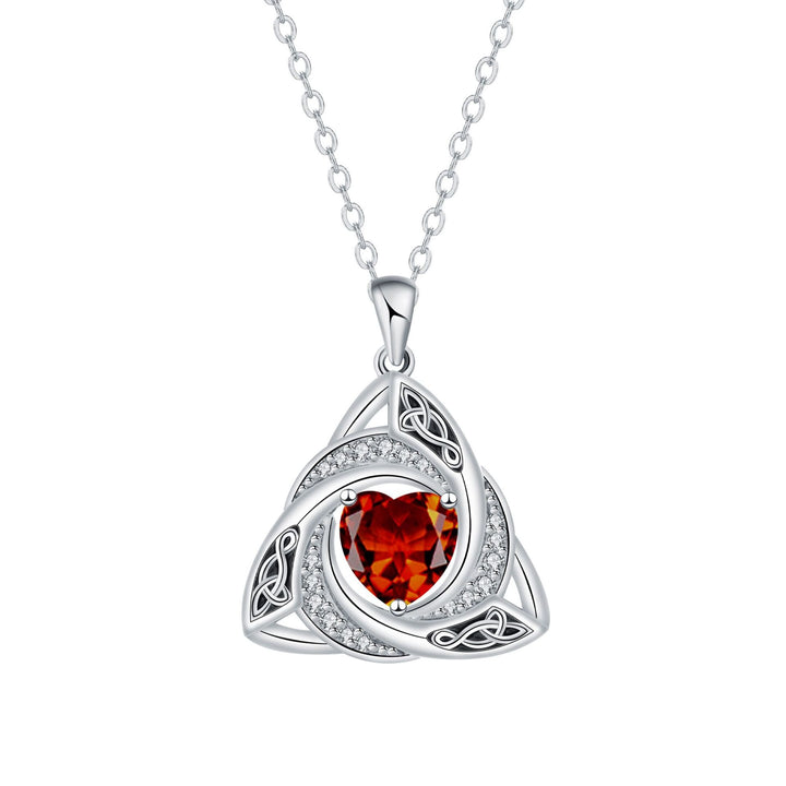 S925 Silver Celtic Knot Birthstone Necklace