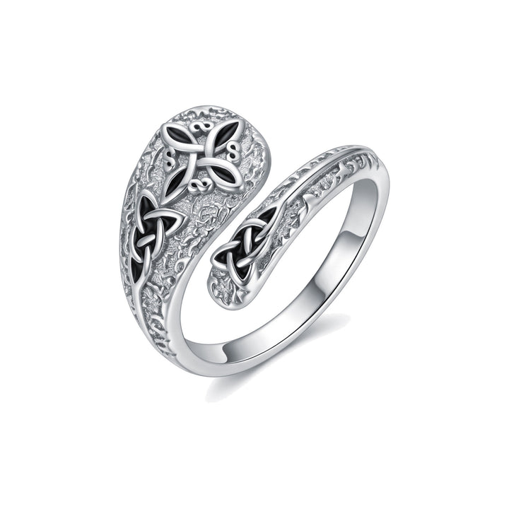 S925 Sterling Silver Celtic Knot Open Ring