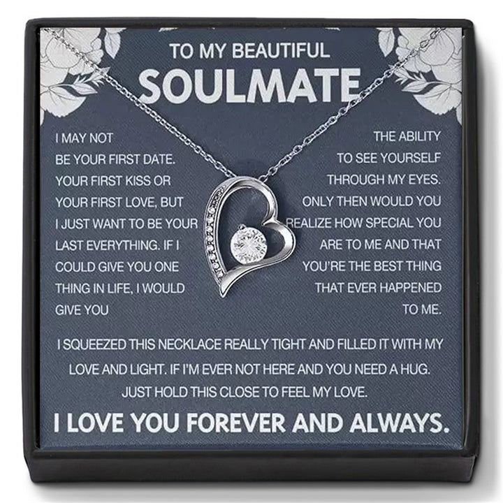 Eternal Love Floating Heart Necklace Personalized Gift Set for Her To My Daughter/Wife/Grandma/Mom/ Granddaughter(Gift Box & Card Included)