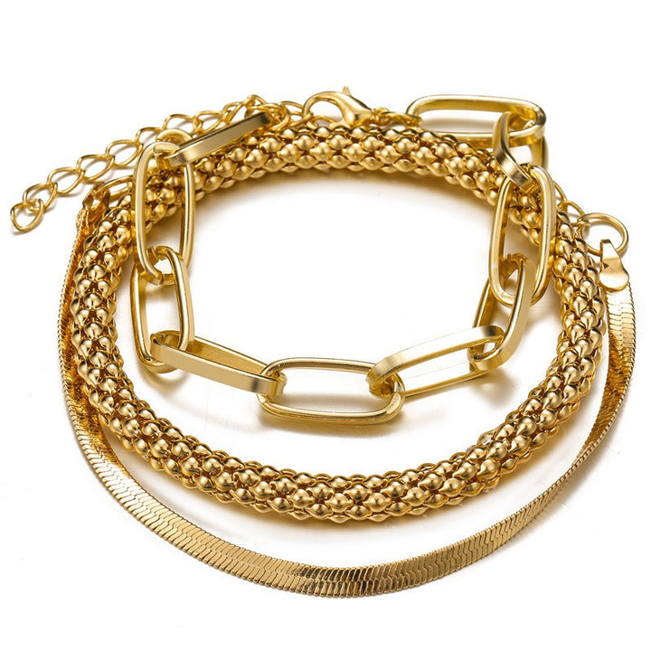 French Stacking Style · Classic Chain Bracelet/Anklet Set