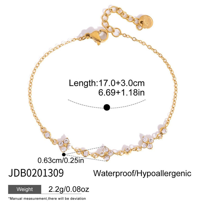 18K Gold Waterproof Stainless Steel Rings & Finger Bracelet Set