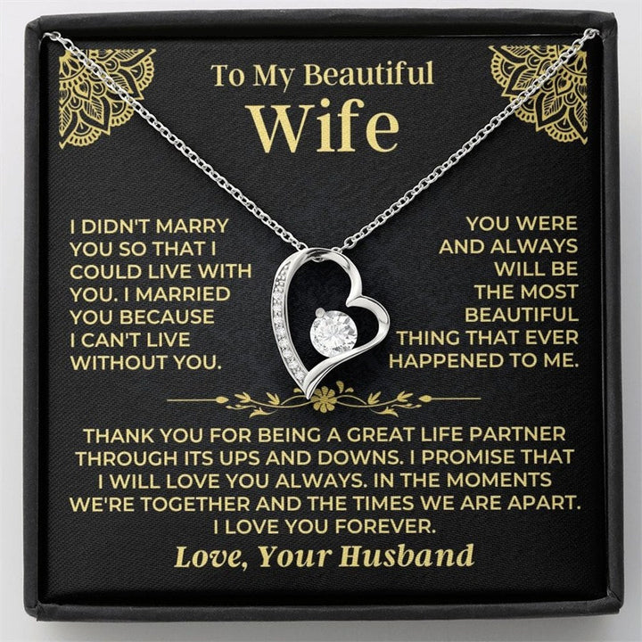 Eternal Love Floating Heart Necklace Personalized Gift Set for Her To My Daughter/Wife/Grandma/Mom/ Granddaughter(Gift Box & Card Included)