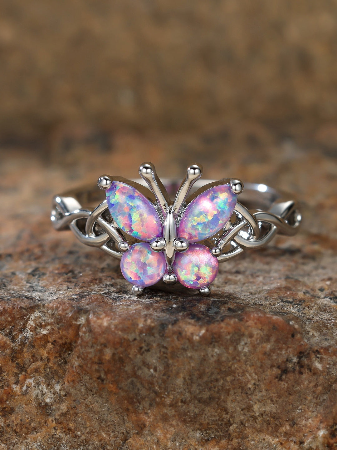 Light of Transformation S925 Sterling Silver Celtic Knot Butterfly Ring