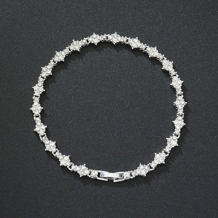 Stellar Cross Full Crystal Tennis Bracelet 5 Color Options Timeless Elegance Protection