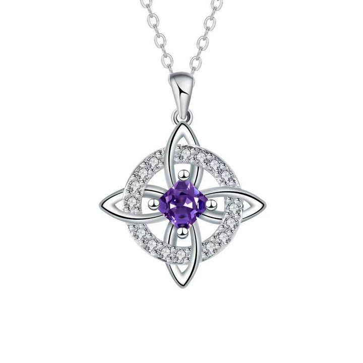 「Witch's Knot」Birthstone Double Protection Necklace