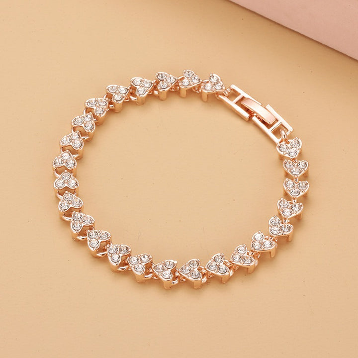 Double Heart Roman Chain Bracelet