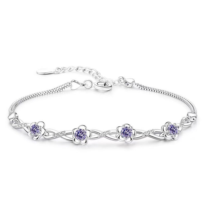 Blooming Four Flowers Zircon Bracelet