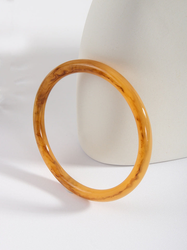 Vintage Amber Resin Thin Bangle Bracelet