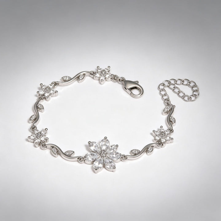 S925 Sterling Silver 18K Gold Plated Vine Flower Bracelet