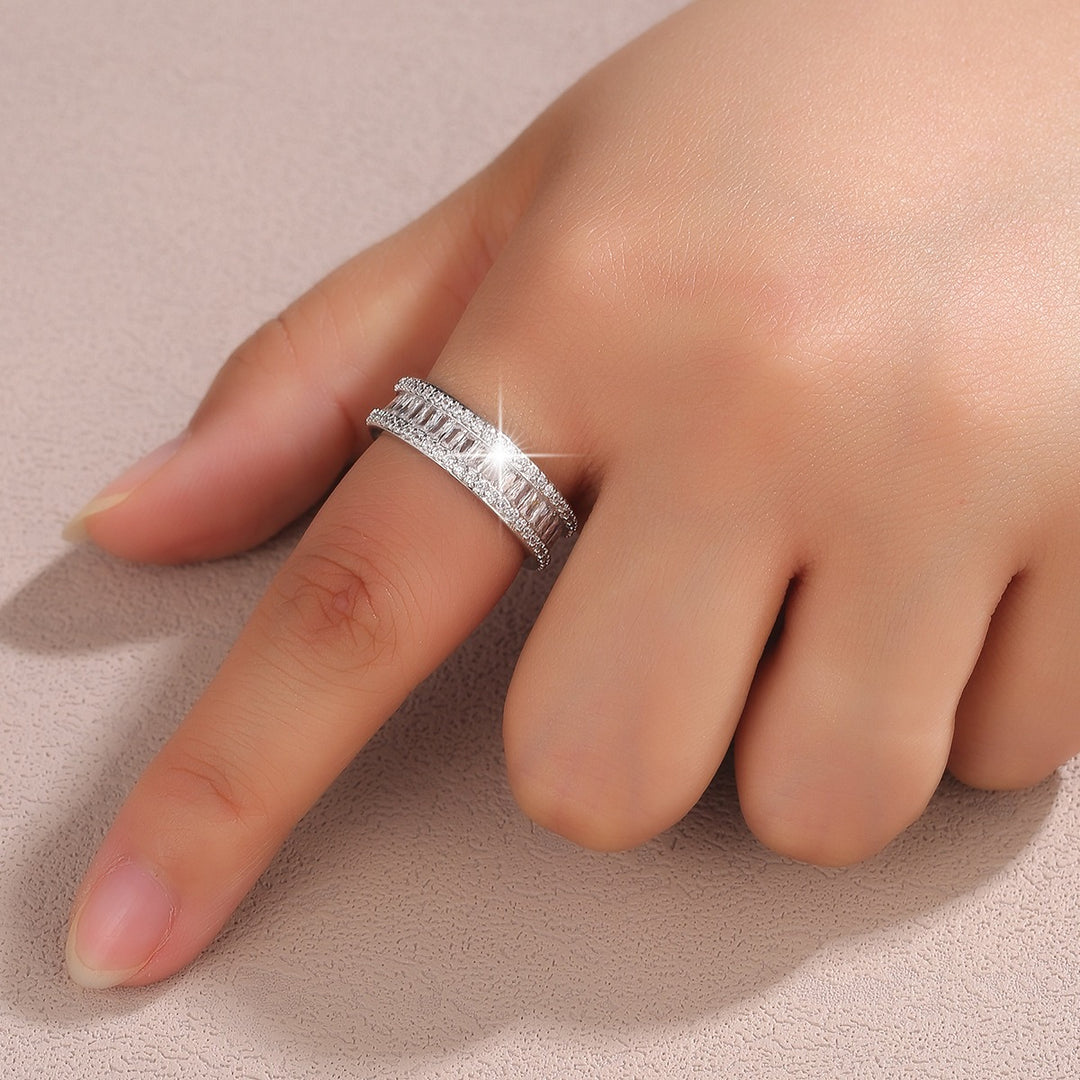 Three-Row Adjustable Wide Band Ring