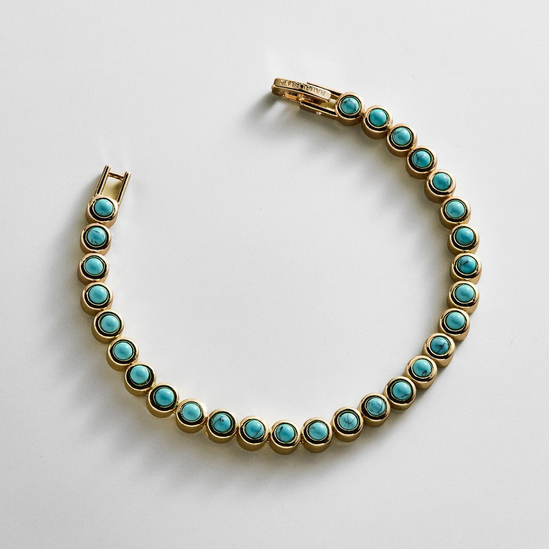 Eternal Radiance 14K Gold Plated Bezel-Set Gemstone Bracelet