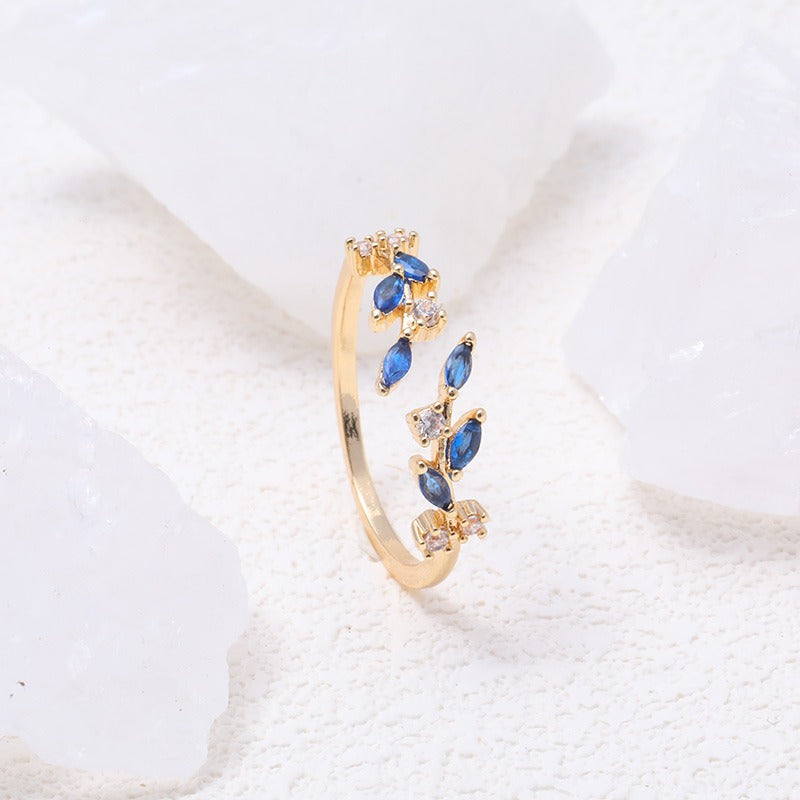 Ear of Wheat S925 Silver 14K Gold Plated Geometric Open Ring