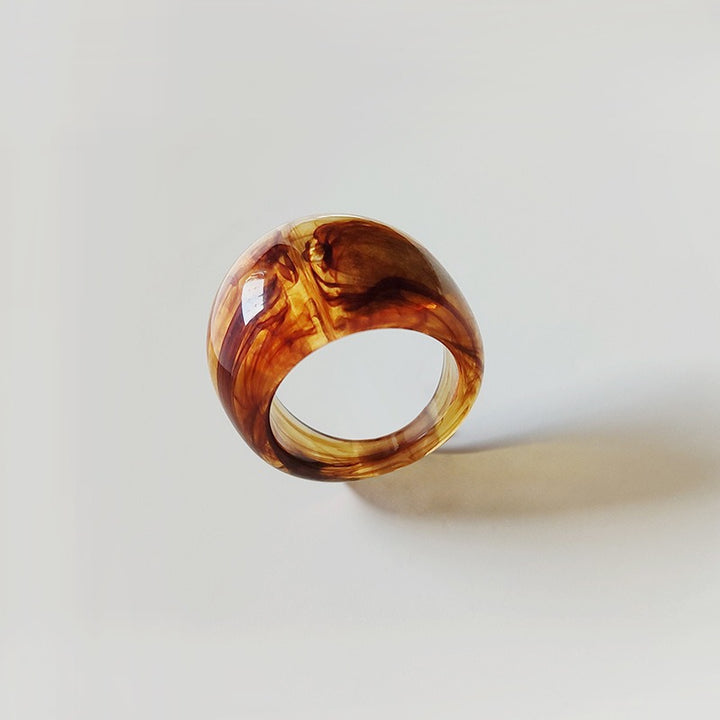 Chunky High-Gloss Resin Dome Ring