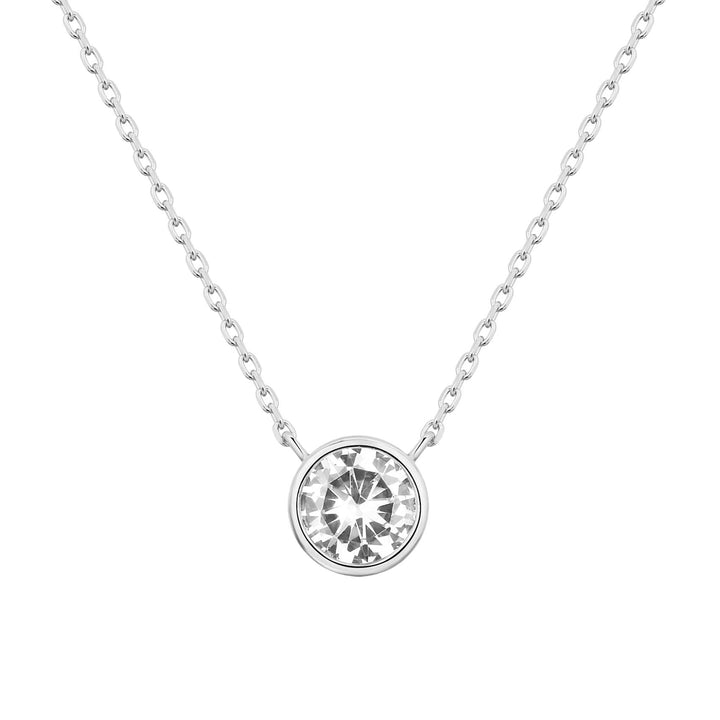 Dainty Minimalist Bezel-Set Moissanite Necklace