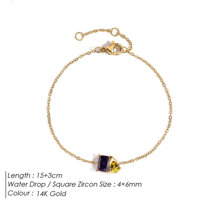 14K Gold Dual Birthstone Bracelet