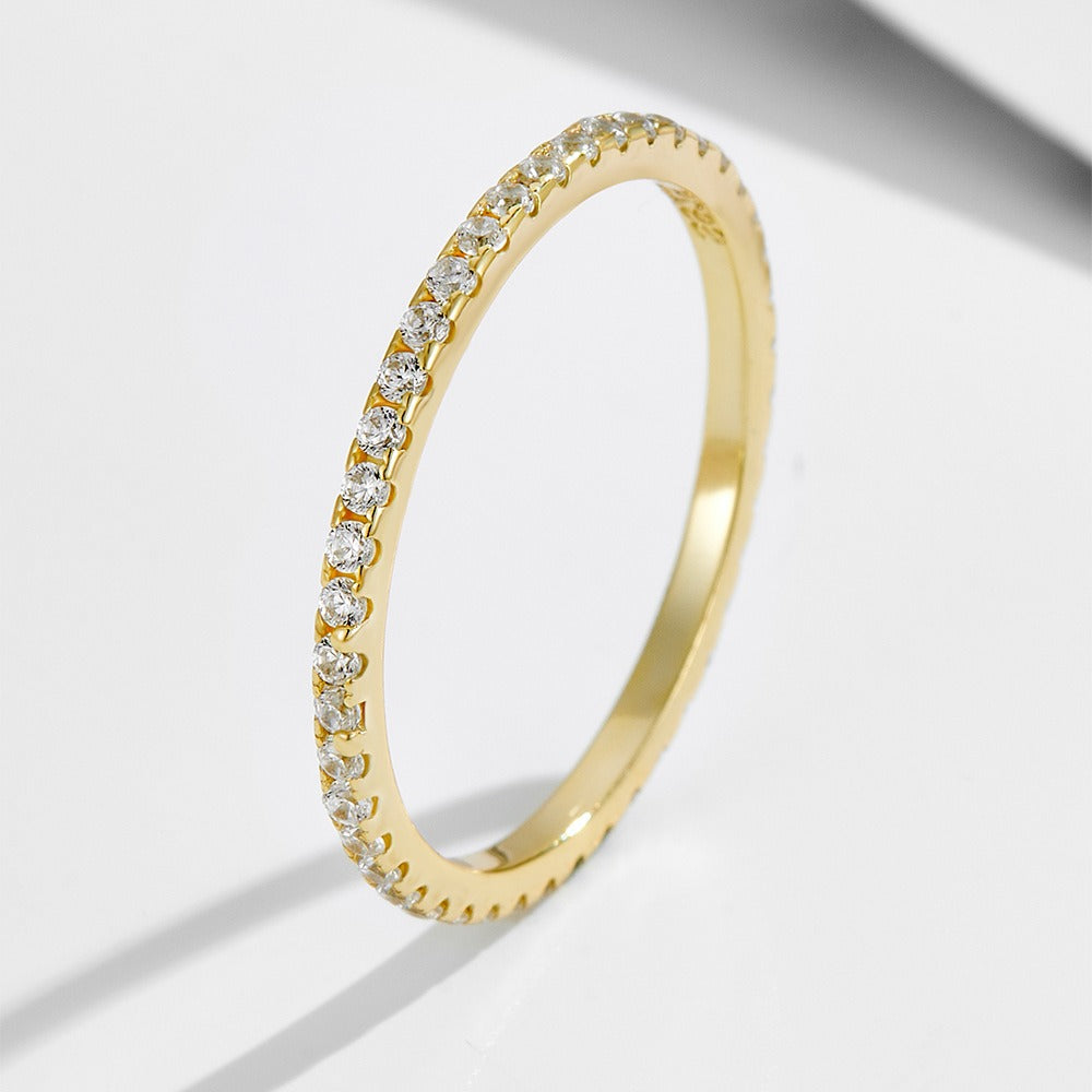 Light Luxury Rectangular Center Stone Ring - Gold/Silver Two-Color Women's Engagement Diamond Ring