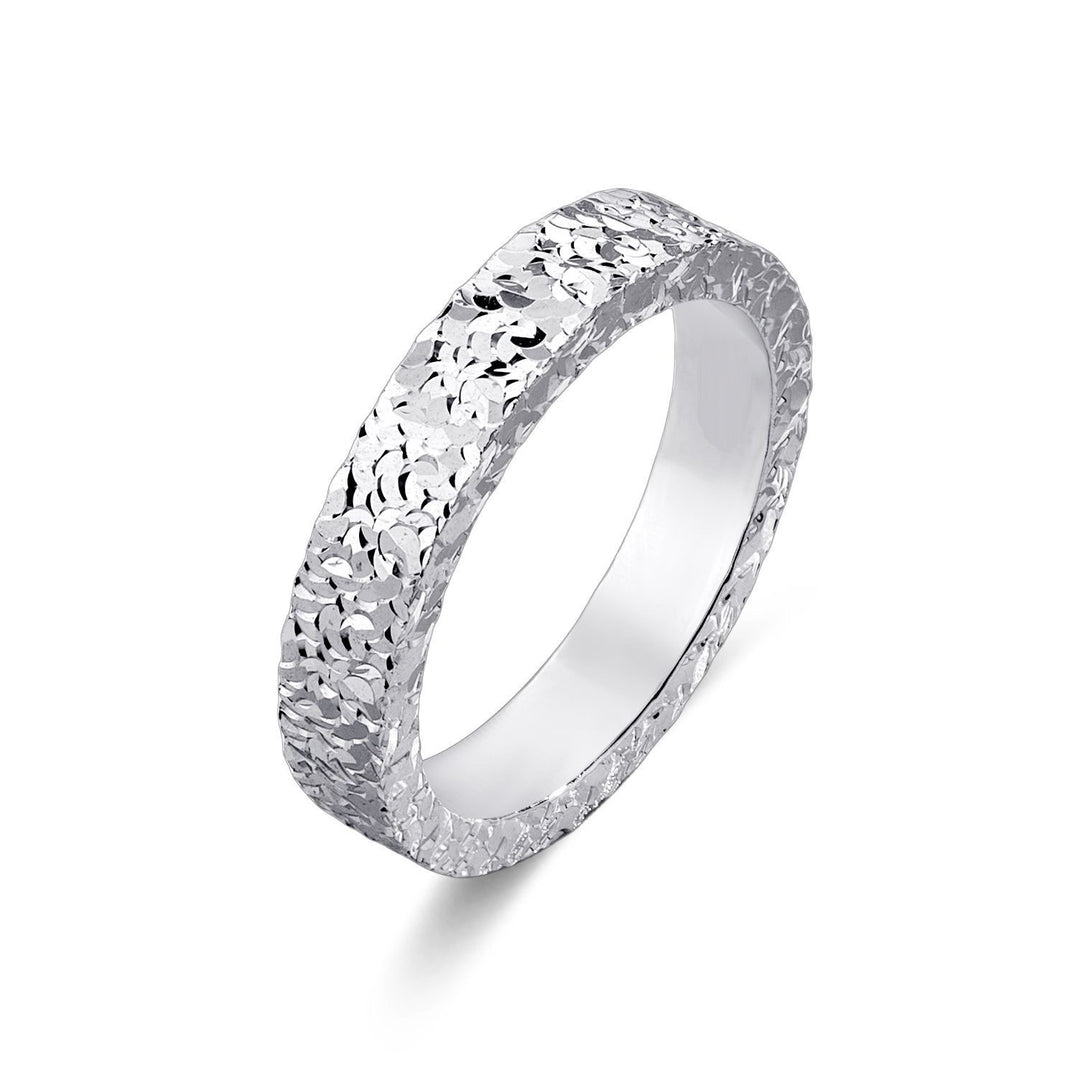 「Hammered Glow」Handcrafted Textured Band Ring