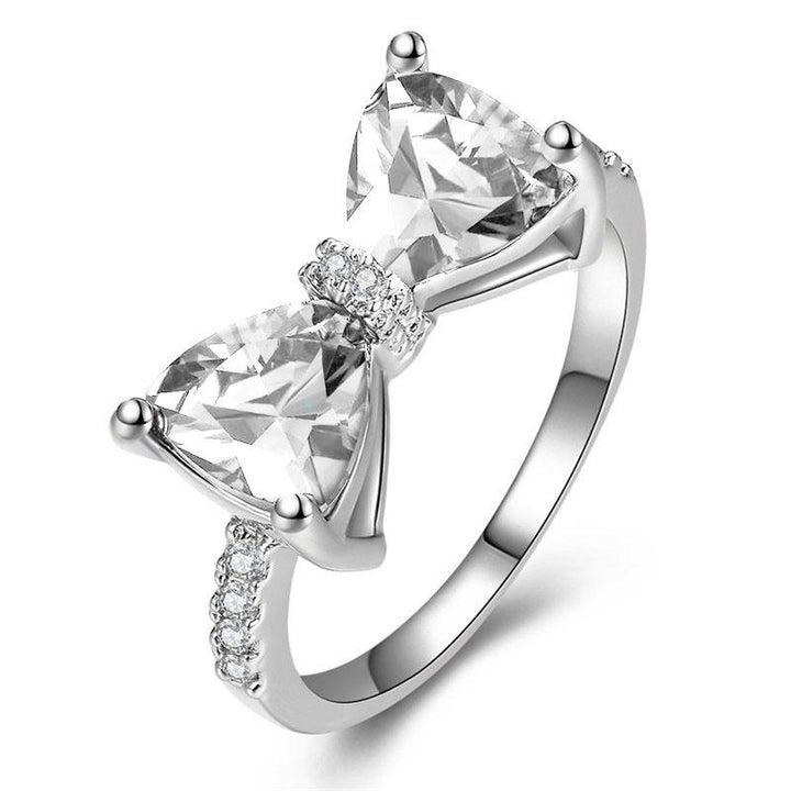 Bowknot Brilliance S925 Silver Pavé Zirconia Bow Ring