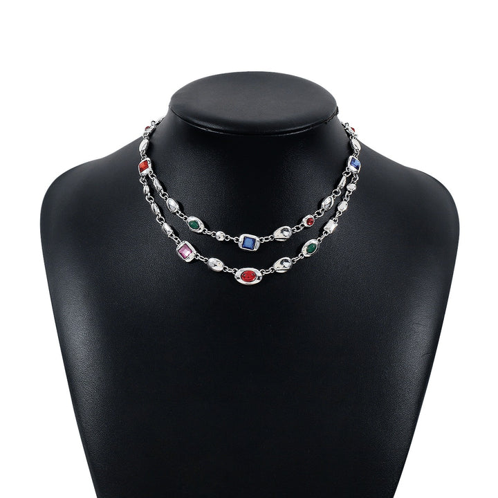 18K Gold S925 Silver Vintage Bezel-Set Gemstone Turquoise Necklace Bracelet Series