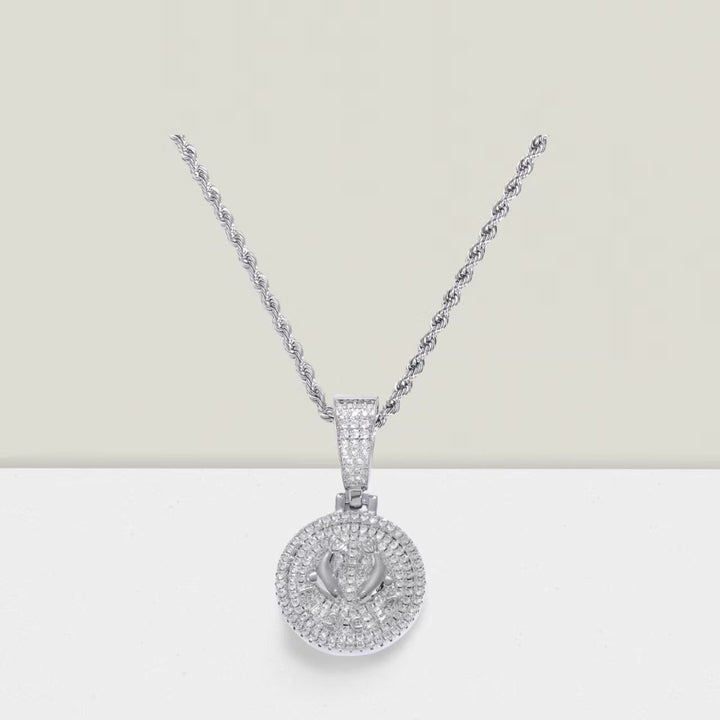 Celestial Mark 14K Gold Plated Zodiac Pavé Coin Pendant Necklace