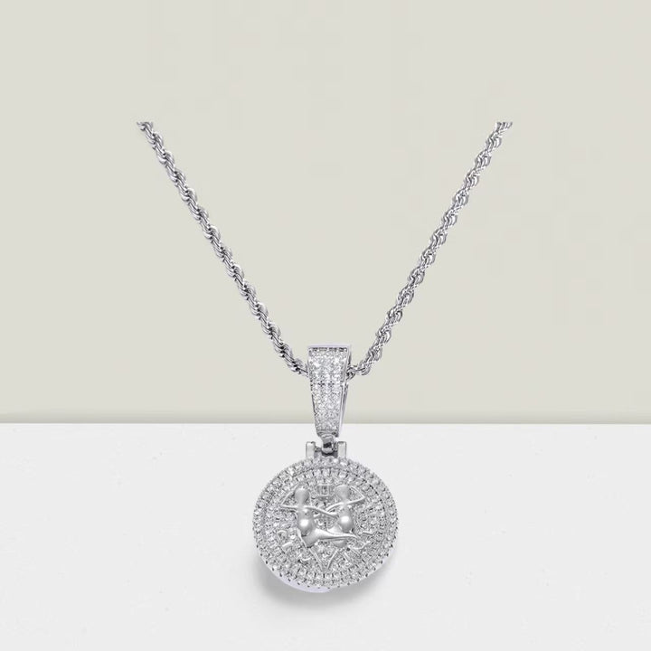 Celestial Mark 14K Gold Plated Zodiac Pavé Coin Pendant Necklace
