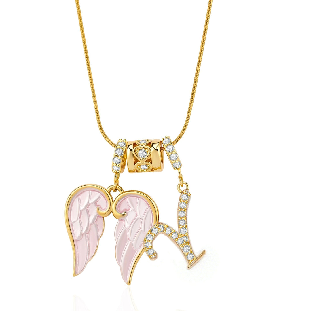 Personalized Guardian Angel Initial Necklace