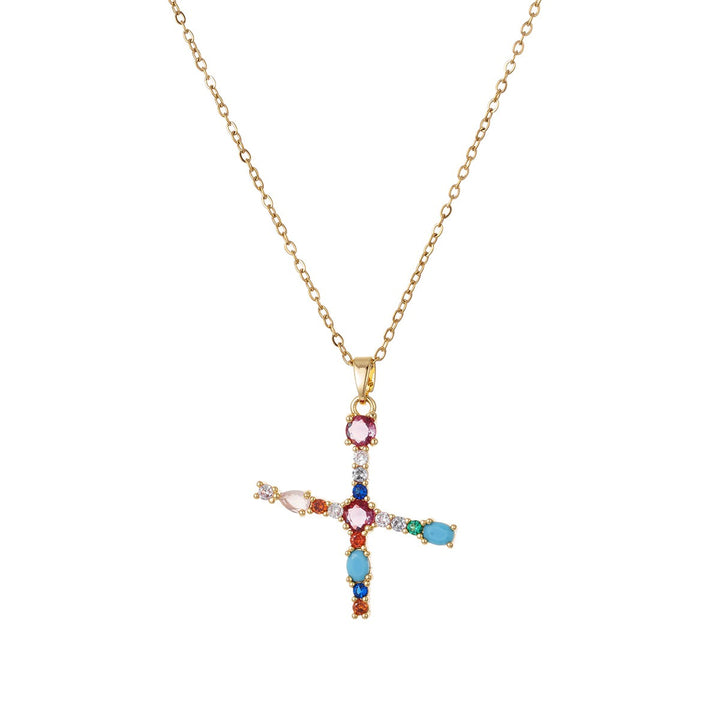 Personalized Colorful Gemstone Initial Necklace