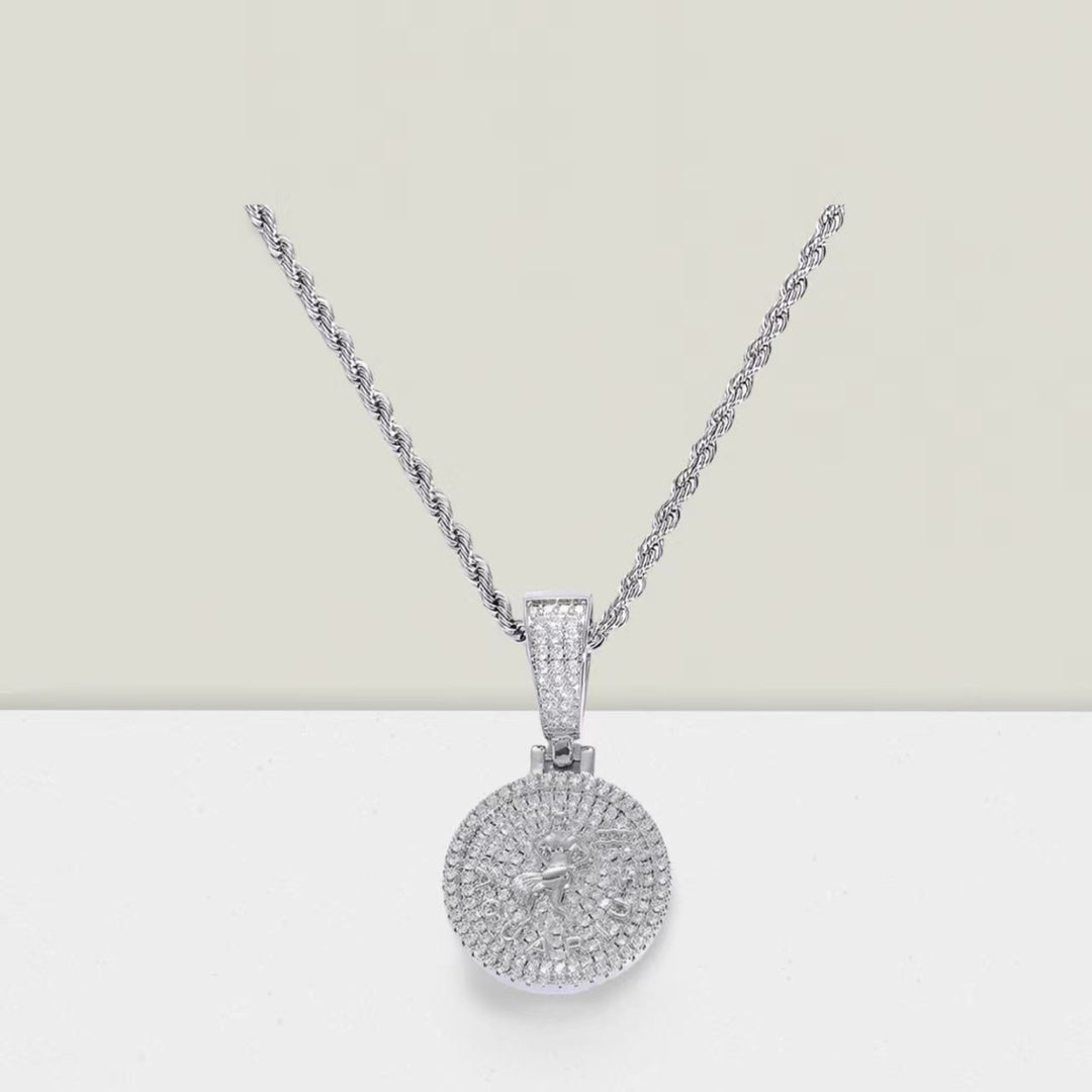 Celestial Mark 14K Gold Plated Zodiac Pavé Coin Pendant Necklace