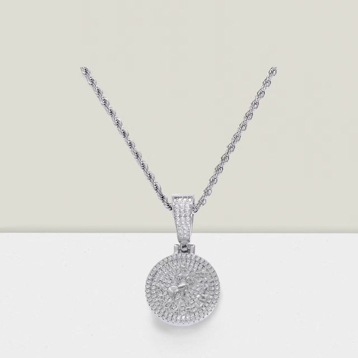 Celestial Mark 14K Gold Plated Zodiac Pavé Coin Pendant Necklace