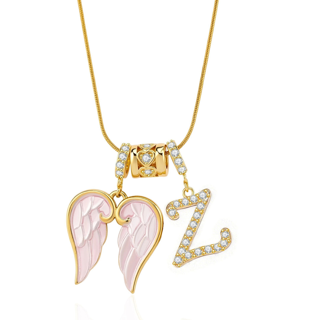 Personalized Guardian Angel Initial Necklace