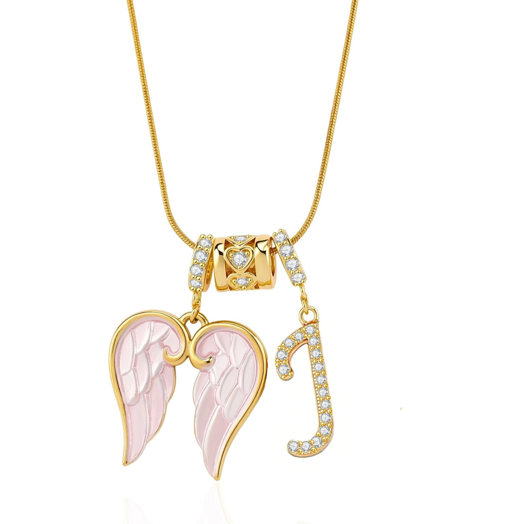 Personalized Guardian Angel Initial Necklace