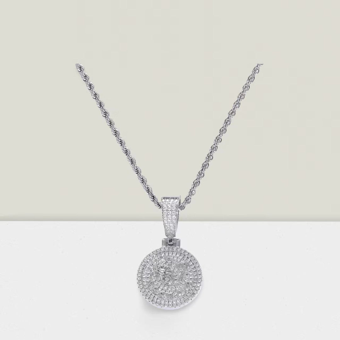 Celestial Mark 14K Gold Plated Zodiac Pavé Coin Pendant Necklace