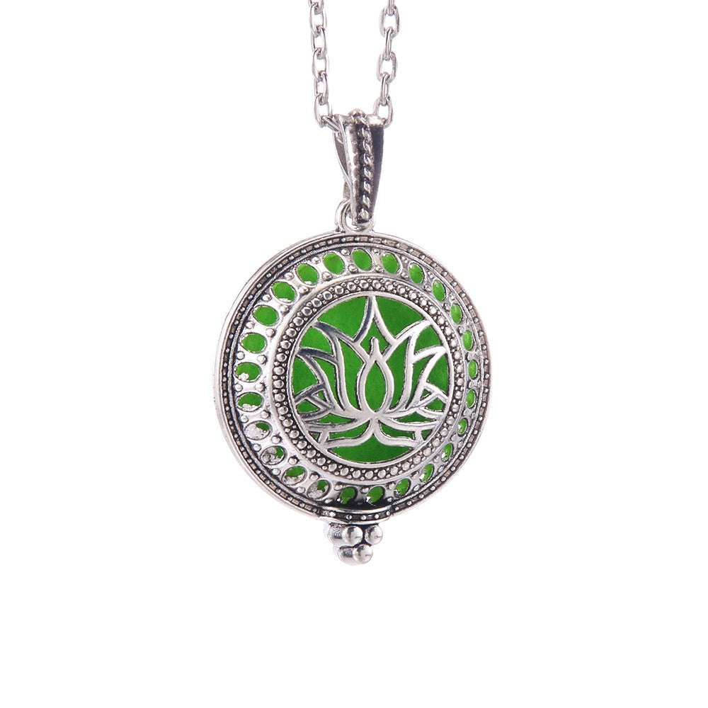 Vintage Antique Bronze/Silver Aromatherapy Essential Oil Diffuser Necklace
