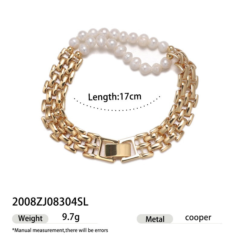 Multiple Styles 18K Gold Plated Pearl Bracelet