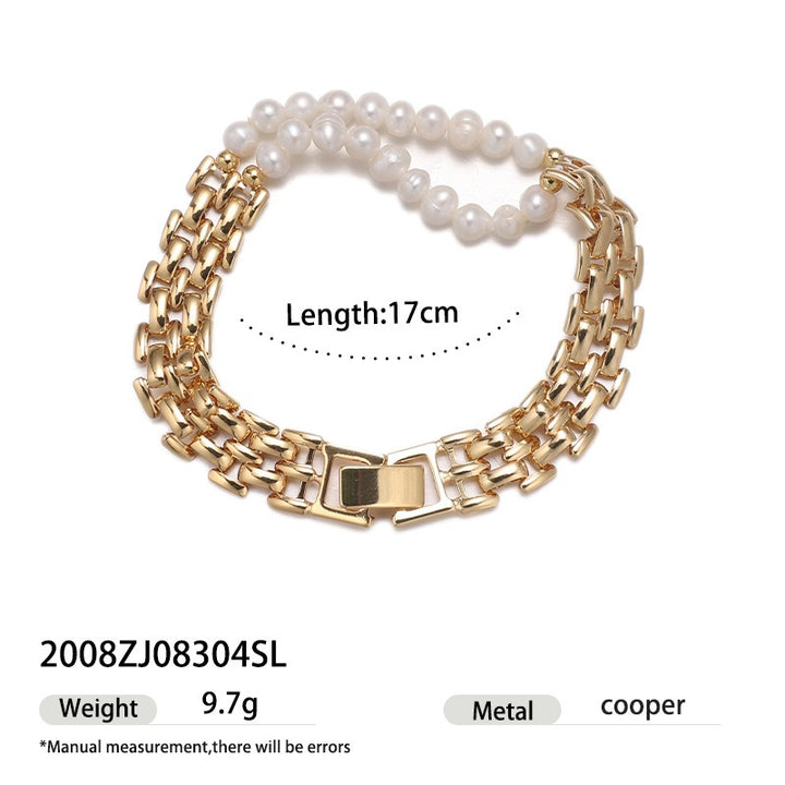 Multiple Styles 18K Gold Plated Pearl Bracelet