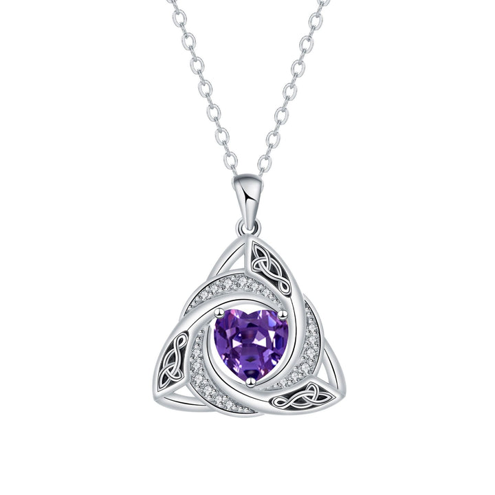 S925 Silver Celtic Knot Birthstone Necklace