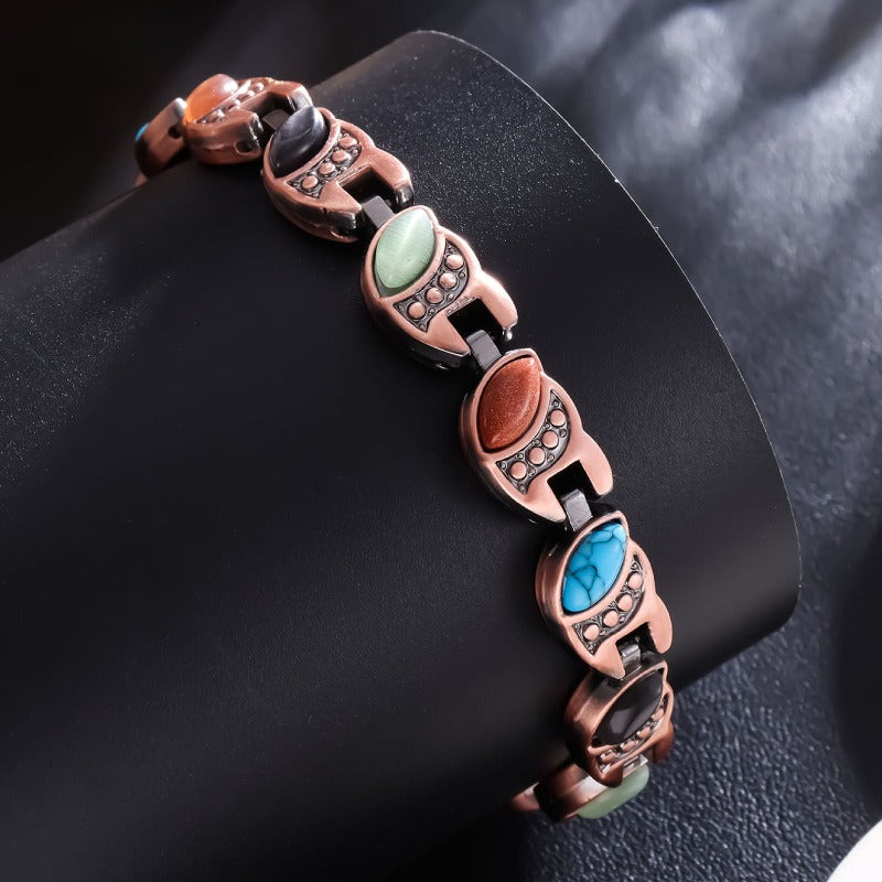 100% Pure Copper Magnetic Bracelet with Natural Turquoise