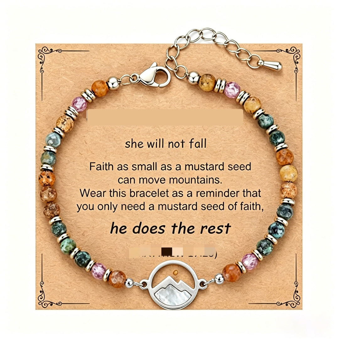 Mustard Seed Faith Talisman Natural Stone Mountain Bracelet