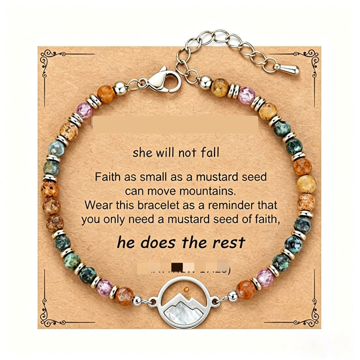 Mustard Seed Faith Talisman Natural Stone Mountain Bracelet