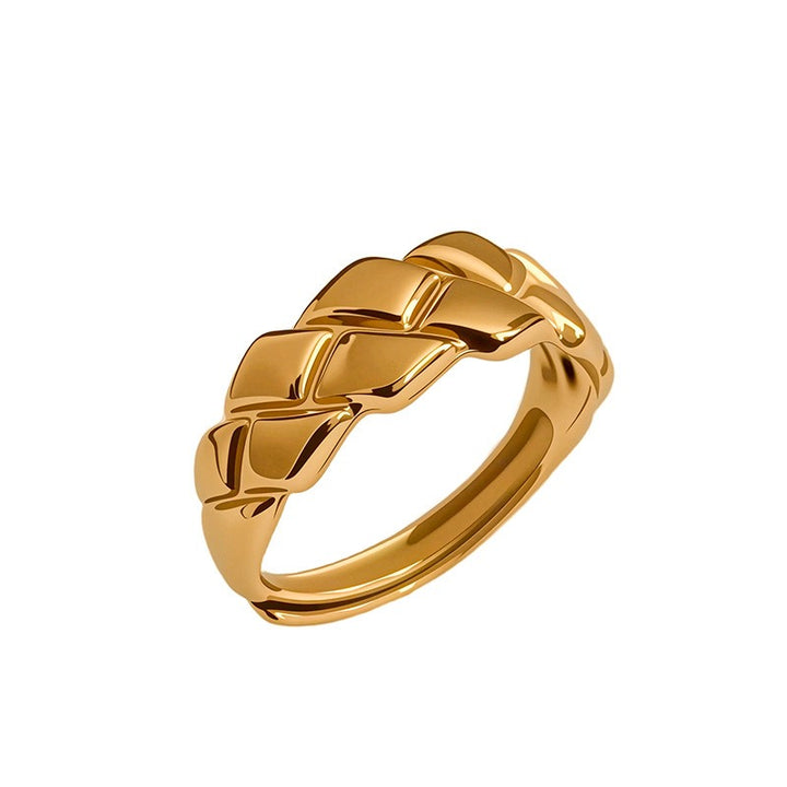 18K Gold Vintage Chain Geometric Open Ring