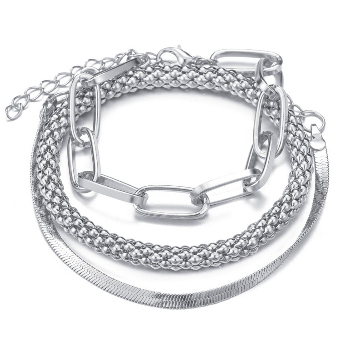 French Stacking Style · Classic Chain Bracelet/Anklet Set