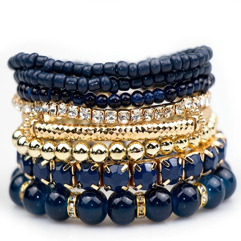 Boho Stackable Beaded Bracelet Set