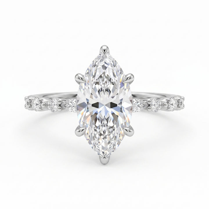 S925 Sterling Silver  Classic Marquise Cut Engagement Ring