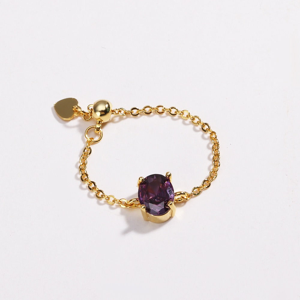 Starlit Chain Adjustable Solitaire Ring