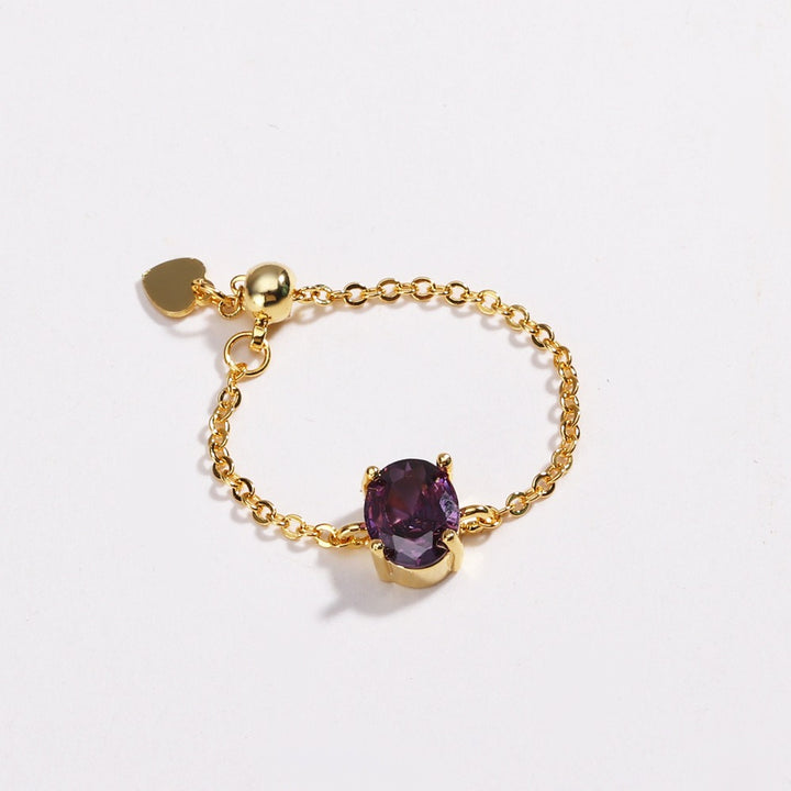 Starlit Chain Adjustable Solitaire Ring