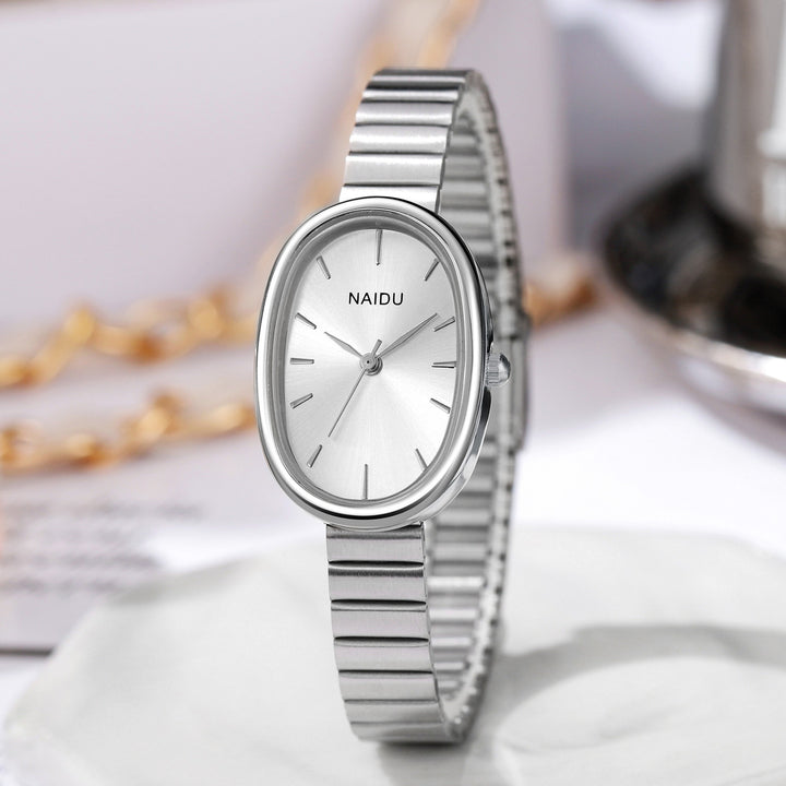 Vintage Oval Quiet Luxury Stretch Band Watch