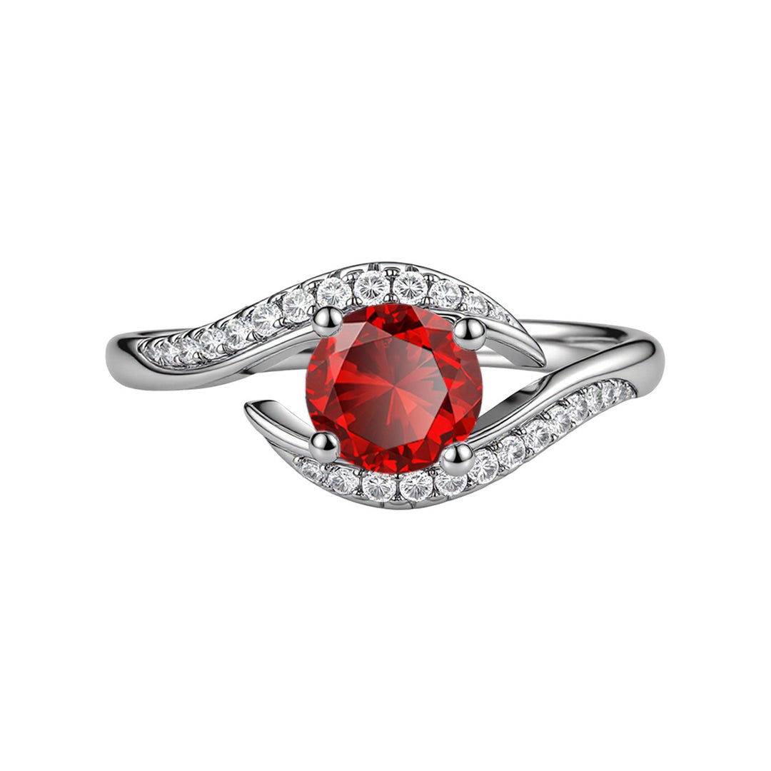 Two-Way Embrace 925 Sterling Silver Twisted Band Gemstone Ring