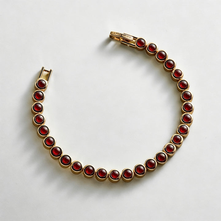 Eternal Radiance 14K Gold Plated Bezel-Set Gemstone Bracelet